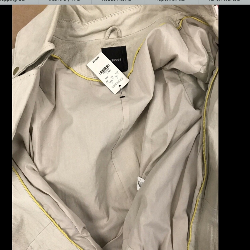 Express Bone Motorcycle Biker 100% Leather Jacket $298 - Picture 2 of 7